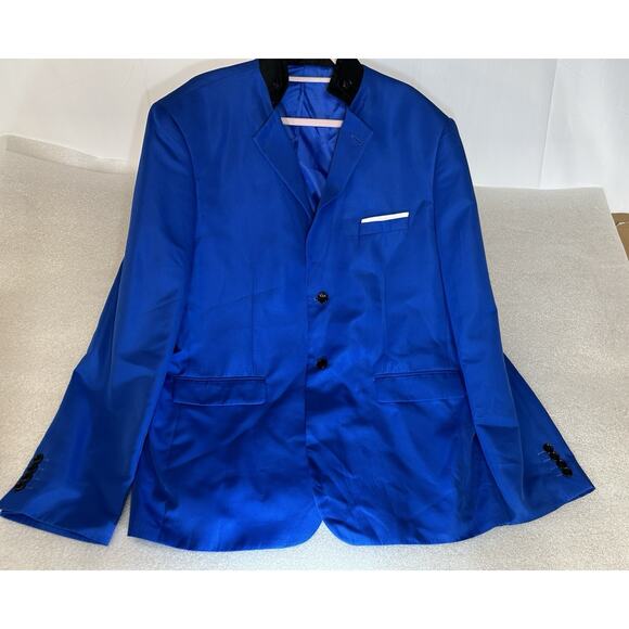 COOFANDY Men Royal Blue XXL Evening Suit Blazer Jacket 2/3 Button-Prom-Holiday - Picture 9 of 10
